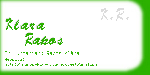 klara rapos business card